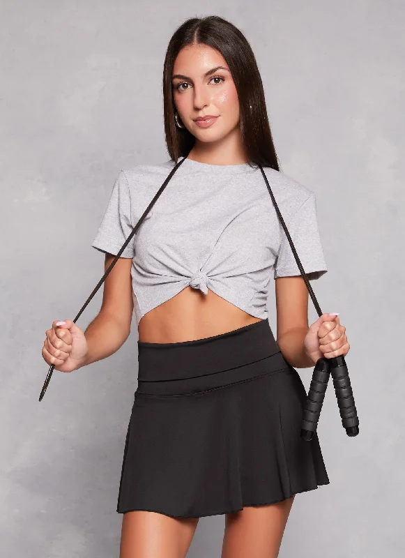 Great Deals, Just for You!Great Deals, Just for You!Crew Neck Hanky Hem Cropped Tee
