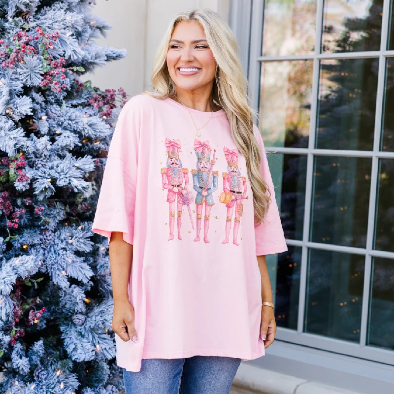 Shop More, Spend Less!Shop More, Spend Less!Nutcracker Christmas Boyfriend Tee, Dusty Pink