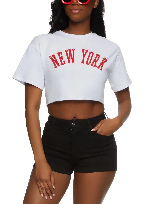 Great Deals, Just for You!Great Deals, Just for You!New York Rhinestone Crop Top
