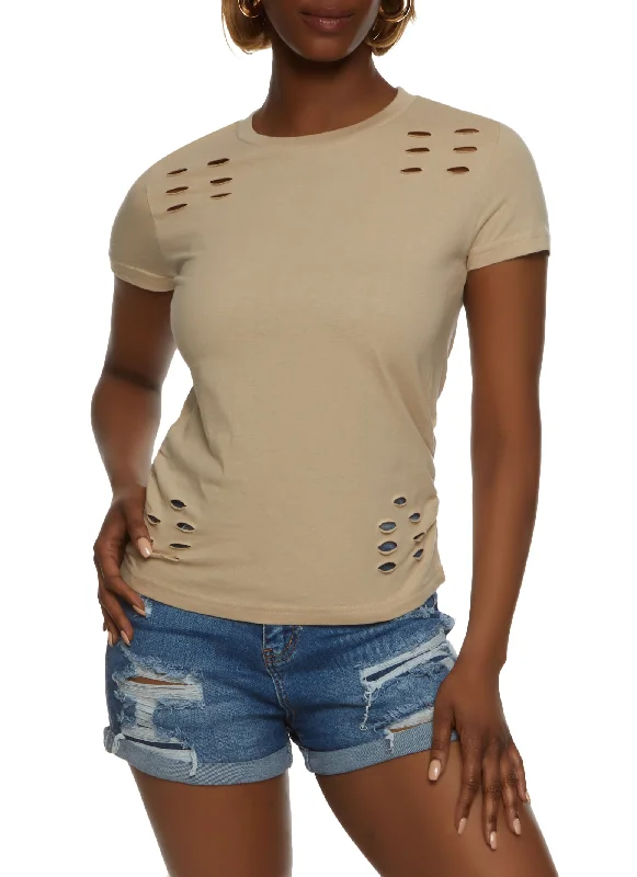 Time to Save Big!Time to Save Big!Laser Cut Basic Crew Neck Tee