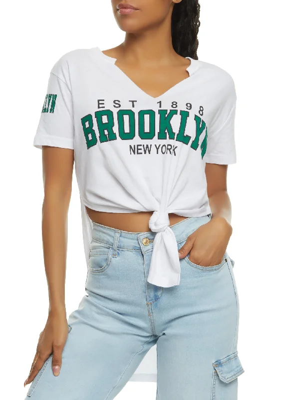 One Day Only – Huge Savings!One Day Only – Huge Savings!Est 1898 Brooklyn New York Knot Front Tee