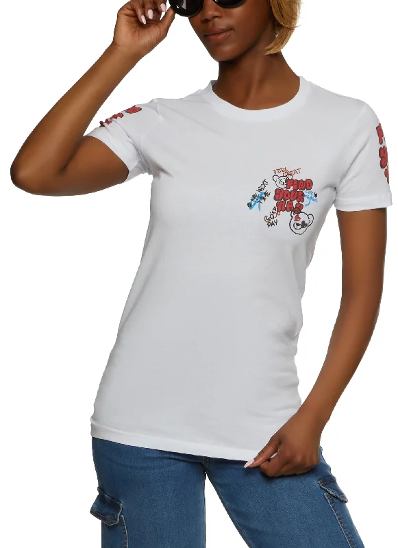 Snag the Best Prices Now!Snag the Best Prices Now!Find Your Way Bear Graphic Graffiti Print Tee Snag the Best Prices Now!Snag the Best Prices Now!Find Your Way Bear Graphic Graffiti Print Tee