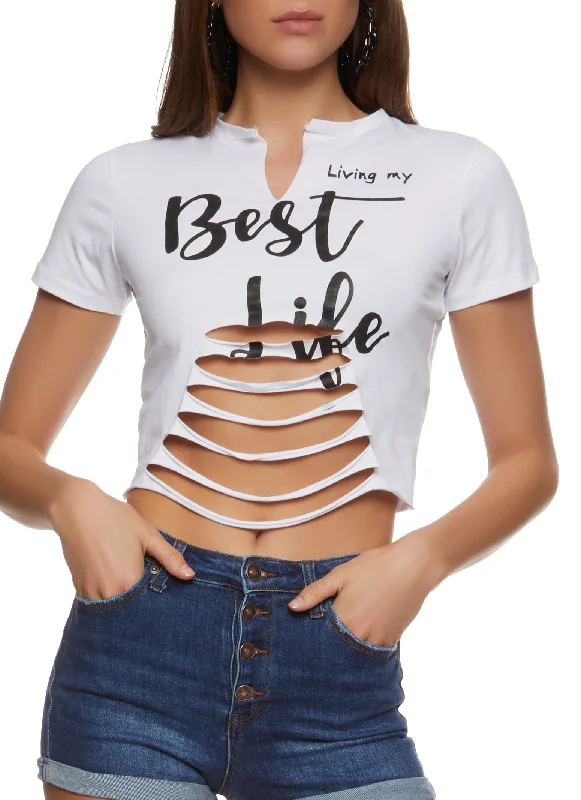 Today Only – Don’t Miss It!Today Only – Don’t Miss It!Living My Best Life Laser Cut Cropped Tee Today Only – Don’t Miss It!Today Only – Don’t Miss It!Living My Best Life Laser Cut Cropped Tee