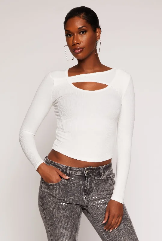Your Wallet Will Thank You!Your Wallet Will Thank You!Ribbed Cut Out Long Sleeve Top