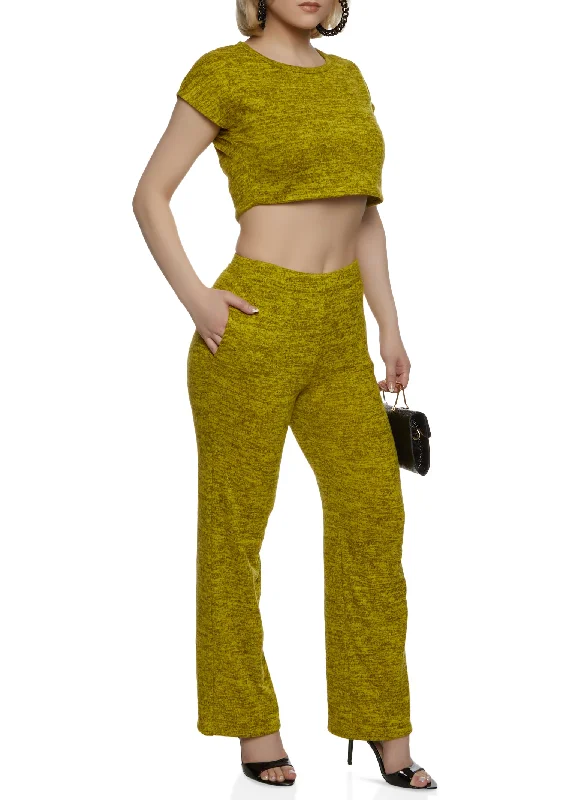 More Discounts, More Joy!More Discounts, More Joy!Brushed Knit Crew Neck Cropped Tee